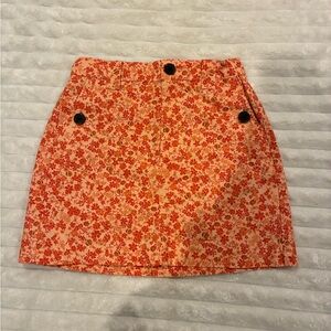 Wild Fable Red/Orange Floral Mini Skirt
